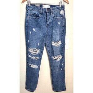 Tilly's RSQ Jeans Women's 00/23w Distressed Boyfriend Medium Wash